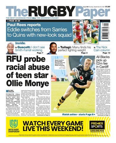 The Rugby Paper issue 26 Sep 2021